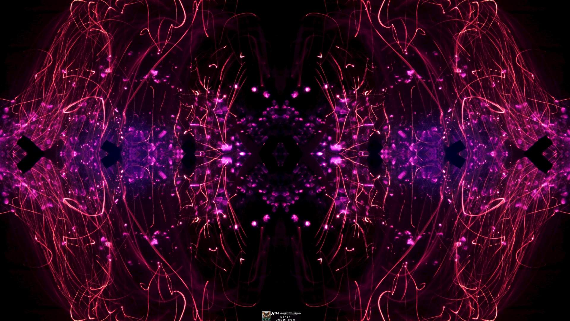 Quadroscopic art made from a still image � Fireplace coals and firefall